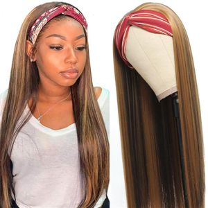 ingrosso Capelli Sintetici 27-Highlight dritta Wigs Wigs Black Women Capelli sintetici facili da indossare inch313G