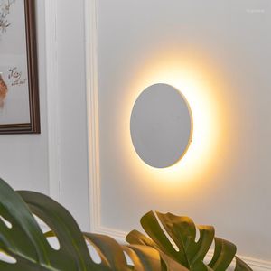 V￤gglampa jmzm inomhus led runda lampor moderna loft sovrum sconce nordiska dekoration lampor vit/svart aluminium s￤ngplats