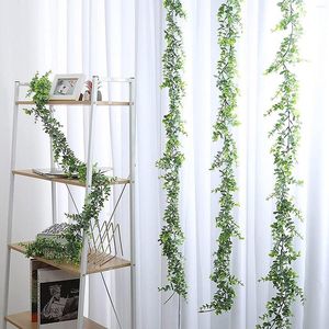 Dekorativa blommor Garlands grönska falska vinstockar totalt 5.91ft faux kransar hängande växter för bröllop bord bågvägg party hem sovrum