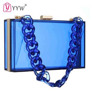 Evening Bags Summer Acrylic Clutch Bag Blue Clutch Bags Highclass Evening Bags Crossbody Women's Clutch Bag 2021 Party Purse bolsa feminina T220922