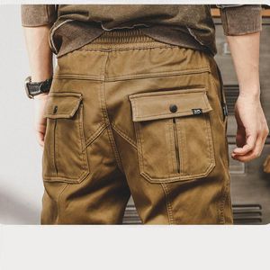Men's Pants American Retro Function Men's Loose Straight Military Jogger Beamed Harem Pocket Pantaloons Travel Explore Wander