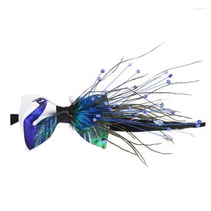 Flugor Nyhet Peacock Feather Slips Hög kvalitet Knythals för män Festtillbehör fluga Klänning Skjorta Bröllop