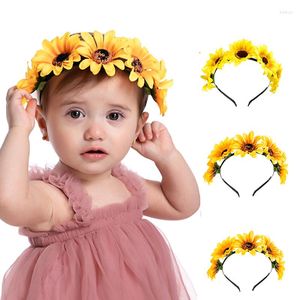 Haaraccessoires Kinderbands Simulatie van kleine madeliefje zonnebloem hoofdband mode geschikt voor het maken van foto s decoratie babymeisje