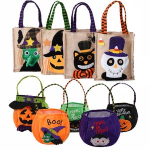 Borse multiuso per feste di Halloween Decorazione Borsa a mano rotonda con cappuccio strega Vampiro Fantasma Festival Caramelle per bambini Regalo Borse simili a animali Borsa di zucca