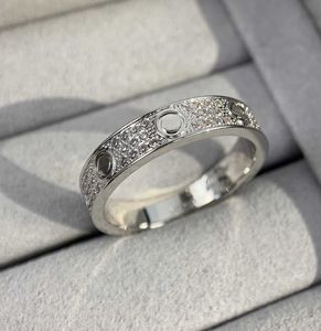 Luxury Quality Charm Punk Band Ring med tre linjer diamant i tre färger pläterade har boxstämpel PS7978