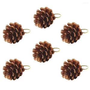 Dekoracje świąteczne 6PCS Pine Sones Craft Naturalne szyszki ozdoby Fall Wazon wypełniacze DIY Home