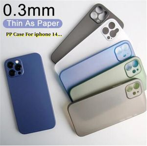 0.3mm ultrasottile sottile trasparente PP casse del telefono opaco glassato morbido caso della copertura flessibile per iPhone 14 13 12 mini 11 Pro Max XS XR X 8 7 6 Plus
