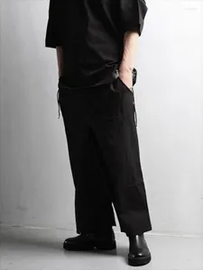 Men s Pants Men s Wide Leg Trousers Spring And Summer Style Personality Pull Rope Design Loose Large Size Leisure Straight