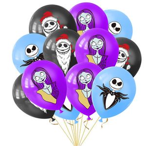 Other Festive Party Supplies 10 20Pcs Halloween Christmas Night Balloon Skeleton Ghost Latex globos For Black Light Decoration 220922