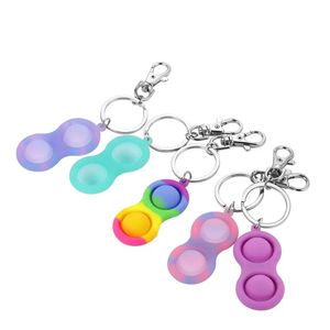 Dekompression fidget finger push bubble leksak enkel dimple musik kan trycka på silikon leksaker dekomprimering antiestres squishy stress avlastare nyckelring zm923