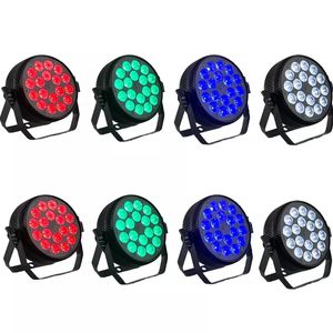 8er-Pack LED-Par-Licht, flaches Aluminium, 18 Stück, 10 W RGBW, Auto-Sound, DMX512, Master-Slave, 8 Stück in einer Einheit