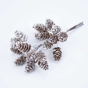 10 pcs/package artificial plant pine cone decorative wreaths with flowers Christmas Home Decor Diy wedding Handmade Pompon