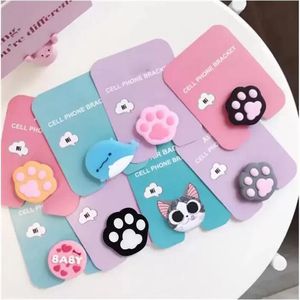 Suportes de telefone dos desenhos animados Grip Cute Animal Finger Stand Universal dobrável Suporte de montagem para telefones celulares