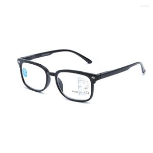 Sunglasses Progressive Multifocal Anti Blue Ray Reading Glasses Magnifier Unisex Look Near Far Presbyopic Spectacles Rivets Eyeglasses L3