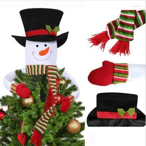 Juldekorationer 2022 Snowman Tree Top Decoration for Home Party Shops Year Xmas Decor Hang Toys Crafts