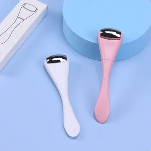 Double Head Eye Massager Cold Patch Metal Massage Roller Silicone Spoon Eye Cream Import Kosmetiska verktyg