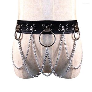 Belts Fashion Punk Hip-hop Trendy Leather Waist Chain Male Pants Men Women Jeans Silver Metal Clothing Accessories
