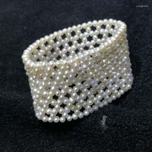 Strand ręczny Craft 2 Strands Real Pearls 6,5-7 mm w pobliżu okrągłego wielokolorowego odcinka perłowej bransoletki dla słodkiej wody