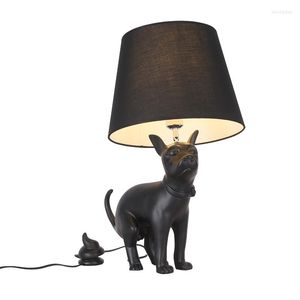 Bordslampor Creative Black Puppy Poop Light Animal Art Decoration El Cafe Home Desk Lamp Fixture TA229