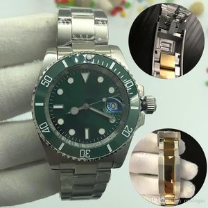 Men's automatic mechanical ceramic watch 41mm all stainless steel glider buckle swimming watch sapphire glow