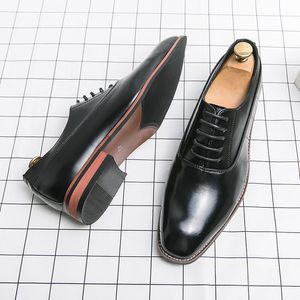 Men Elegant Shoes Oxford Solid Color PU Classic Two-stage Lace Comfortable Business Casual Wedding Party Daily AD205 2f78