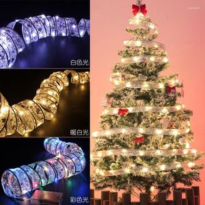 Decorações de Natal Fio de cobre Luzes LED Ribbon Cerimônia de graduação Cenagem Cenagem Arranjo de acampamento decorativo Atmosfera