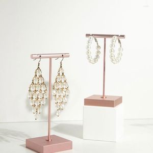 Jewelry Pouches Metal T Bar Earrings Tree Organizer Earring Stand Ear Studs Rack Retail Holder Pography Display For Show