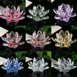 Crystal Glass Lotus kaarsenhouders Flower kaarse thee lichthouder mm Tealight boeddhistische trouwbarfeest kandelaar D3