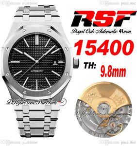 RSF 41 1540 A3120 Automatic Mens Watch Black Texture Dial Stick Markers Stainless Steel Bracelet 2022 Super Edition Pureitme A1