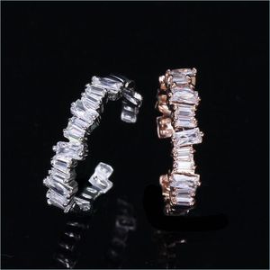 Band Rings Cwwzircons Stack Micro Pave Cz Fashion Women Engagement Wedding Bridal Party Cubic Zirconia Rings Sets Jewelry Gift R127 Dhfty