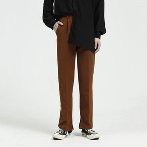 Men's Suits Wear Men's Split Bottoms Causal Pants 2022 Spring Straight Trousers Korean Back Elastic Waist Suit 2Y5271