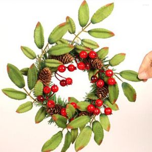 Decorative Flowers Door Wreaths Excellent Bright-colored Xmas Rattan Wreath Pendants Holiday Supplies Hanging Christmas