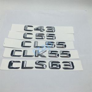 Auto achterste romp embleem badge chroom letters sticker voor Mercedes Benz AMG C CLK CLS Klasse C43 C55 CL55 CLK55 CLS63314L