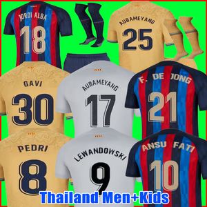 Camisetas de Football Lewandowski Soccer Jersey Memphis Pedri Barcelonas Raphinha Ferran 21 22 23 ANSU FATI 2022 2023 F. DE JONG DERET KIT SHIRT MEN MENT