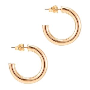 Fashion Jewelry Earrings Lightweight Chunky Open Hoops 14K Gold Hoop Earrings for Women multipack silver rosegold Colored