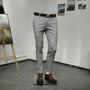 Men's Suits Mens Pants Grey Men Clothing Slim Style Business Man Dress Formal Office Wedding Groom Pant Plus Size 36 Gray