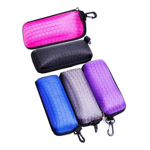 Honeycomb Zipper Glasses Case Eva Solglasögon Portable Storage Box Keychain