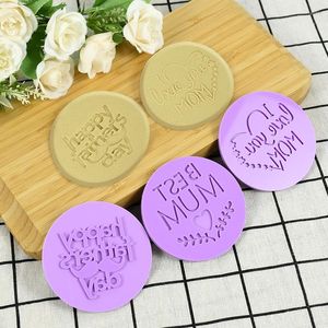 Festive Supplies Acrylic Cookie Mold Happy Mother/Father's Day Letter Embossed Biscuits Mould Cake Cutter Stamp Fondant Baking