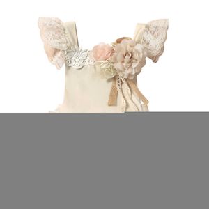 Rompers Newborn Baby Girls Lace 3D Floral PlaySuit Summer Spädbarn Casual ärmlös Jarretel Jumpsuits kläder J220922