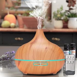 Andra hem Garden Electric Arom Diffuser Essential Oil Diffuser Air Firidifier Ultrasonic Remote Control Color LED Lamp Mist Maker 220922