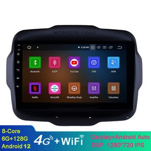 9 tum Android 10 peksk￤rmsbil Video Multimedia-spelare f￶r Jeep Renegade-2016 med WiFi Bluetooth Music USB CAX Support DAB SWC