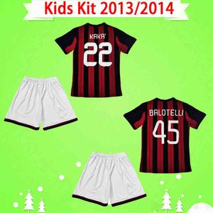 Shirts Kids Kit Retro Soccer Jersey Boys Set E Sports Version Vintage Football Shirt Child Suit Classic AC Maldini Seedorf