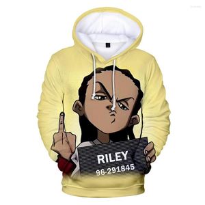 Moletons Masculinos The Boondocks Moletons de Manga Longa com Impressão 3D Moletons Masculinos com Capuz Feminino Casual Harajuku Streetwear Pulôver Roupas Grandes