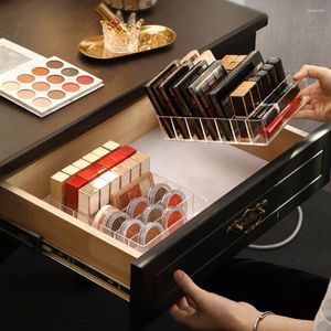 Förvaringslådor akrylfack Makeup Organiser Vanity Tray Lipstick Nail Polish Eyeshadow Display Holder Cosmetic Box