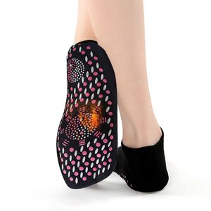 Herrstrumpor 1/2/4Pair Självvärmande män Kvinnor Health Warming Fever Sock Non-Slip dot Foot Massage Magnetic Therapy Linda trött vinter Y2209