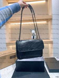 Classic NIKI Girl Medium Chain BAG Vintage Crinkled Leather Handbag Designer Leather shoulder crossbody bags Women Designers Luxurys Stray Cross Body