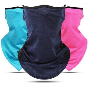 Bandanas 1 Pcs Outdoor Riding Mask Sunscreen Anti-UV Neck Scarf Silk Dry-quickly Ear-Hanging Breathable Cool Camping Cycling Headband