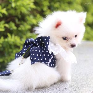 Dog Collars Lovely Princess Wind Bows Pet Clothes Nylon Dogs Harness For Small Medium Naughty Cat Vest Safety Walking Running Outing