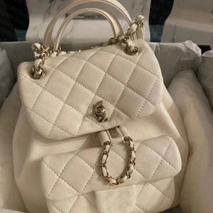 10A top women bag backpack leng pattern clamshell design chain bag imported suede fashion metal LOGO designer 18CM