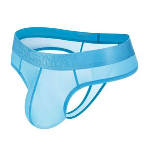 Costumi da bagno da uomo Perizoma da uomo 2020 Slip traslucidi sexy Lingerie Bikini ultra sottile in seta di ghiaccio Vita bassa J220913